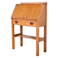 Gustav Stickley Antique Mission Oak Arts & Crafts Drop Front Secretary Desk