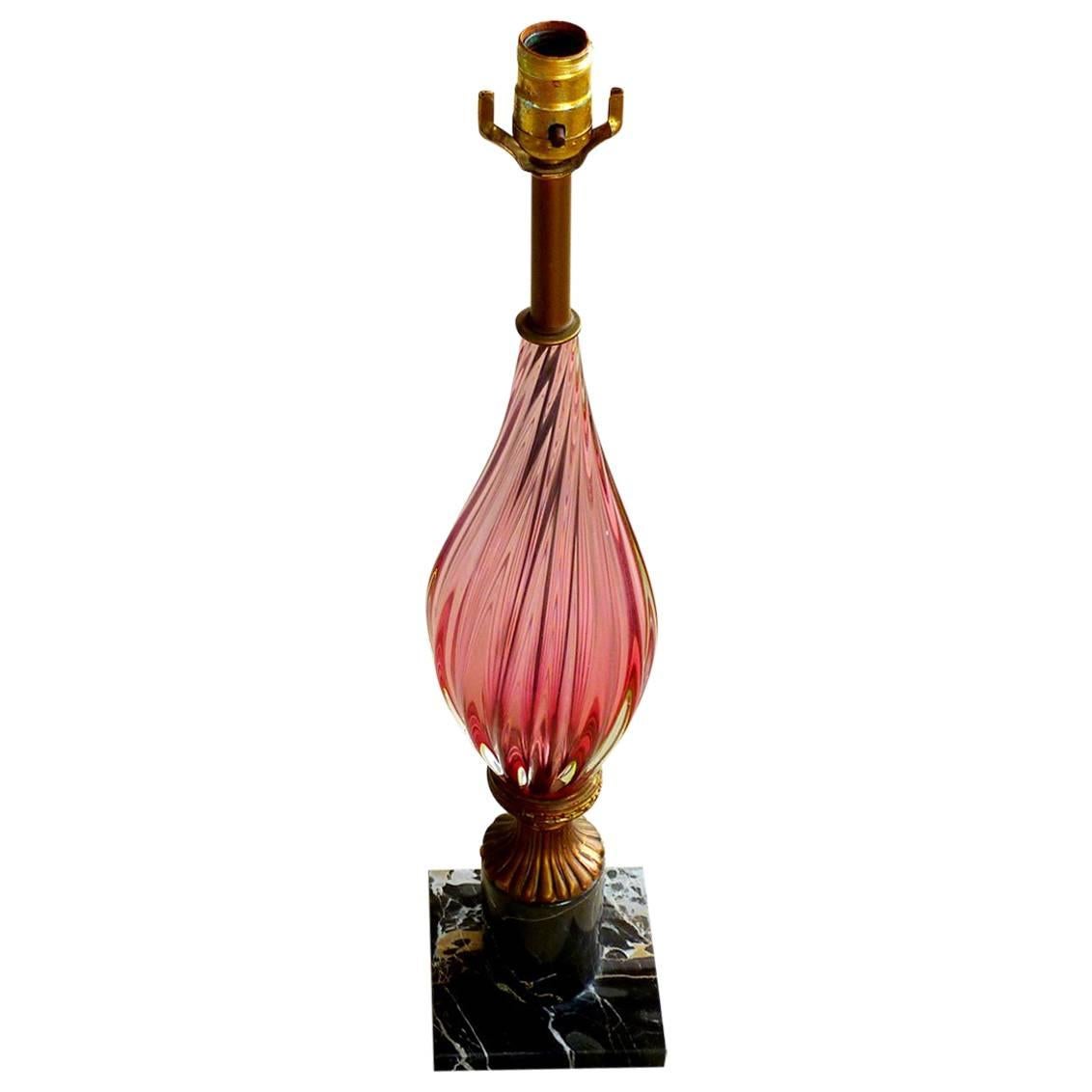 Art Glass Lamp by Seguso For Sale