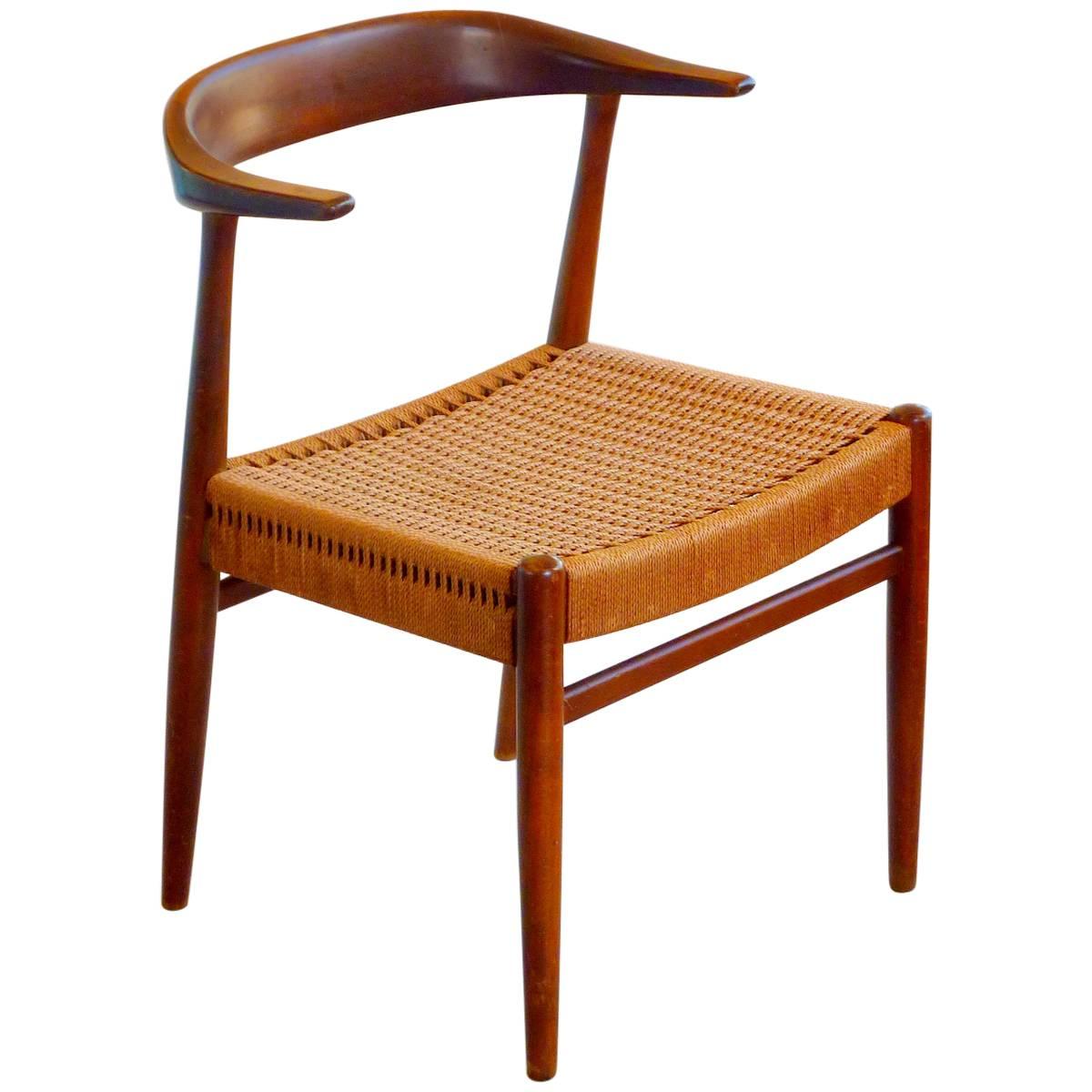 Hans Wegner Style Armchair by DUX For Sale