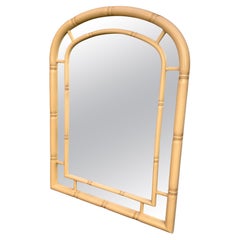 Large Mid-Century Bamboo Wall Mirror, 1960s Italian Design