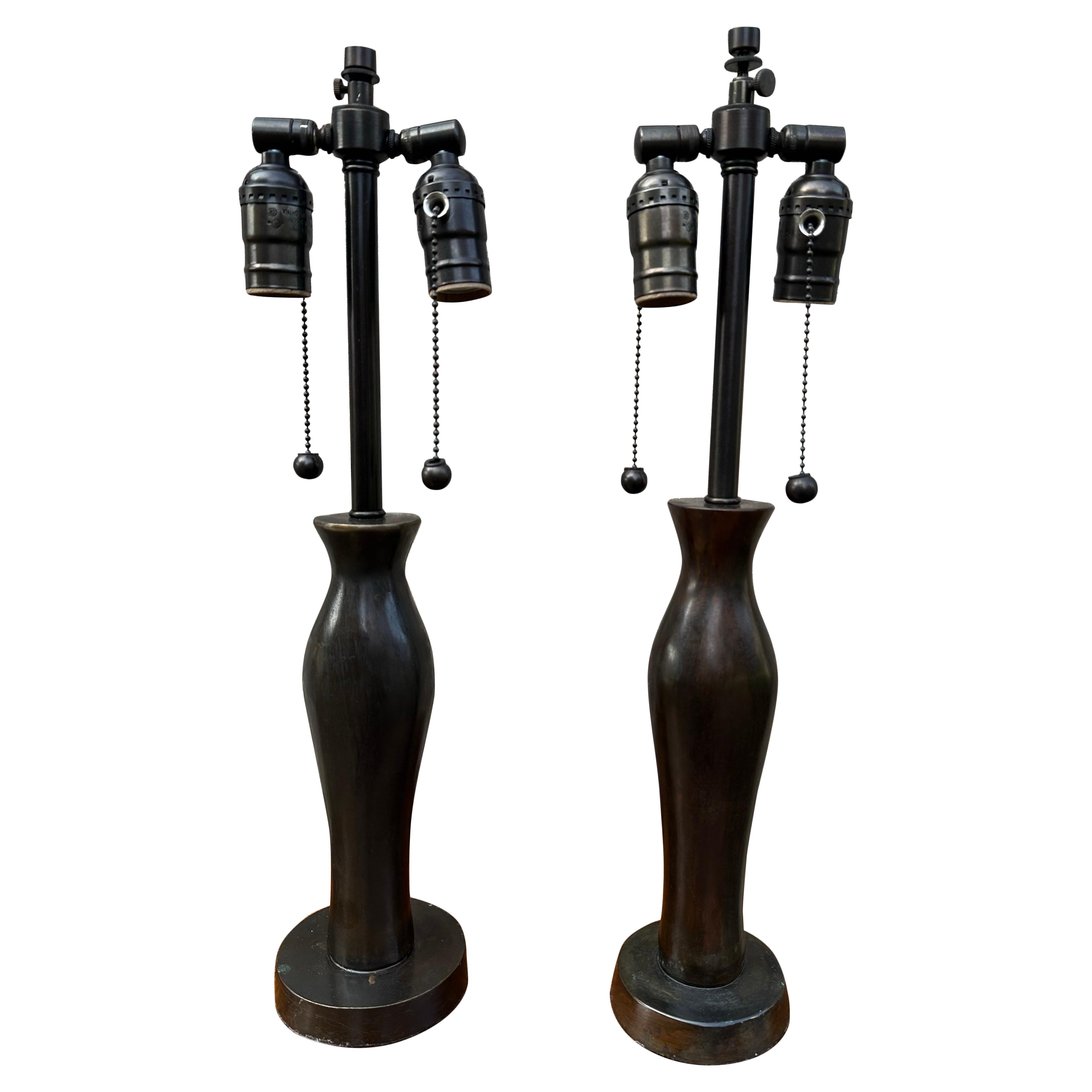 Bronzelampen nach Alberto Giacometti „Grecque“ Tischlampen