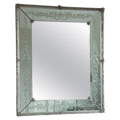 Venetian-Style Mirror with Pale Blue Frame