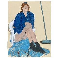 Original Woman with Broom Artwork by Jean Olds