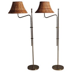 Schwedische verstellbare Stehlampe des Designers Bergboms, 1960er Jahre