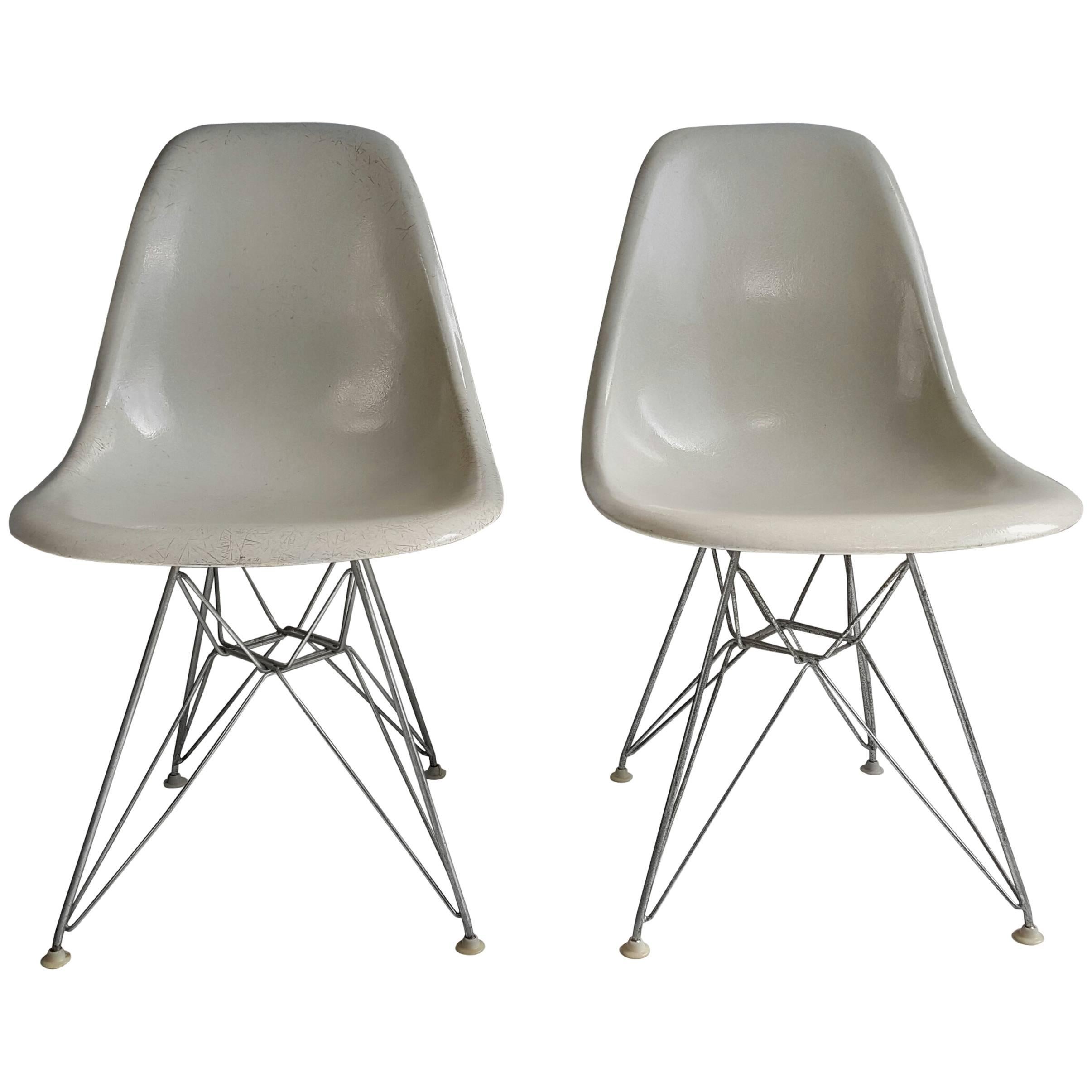 Eames Shell Chairs on Original Eiffel Bases 1950s
