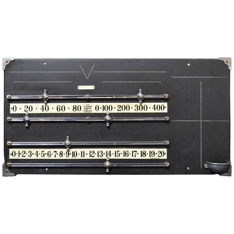 Billiard Snooker pool table Scoreboard, circa 1910 solid slate at 1stdibs