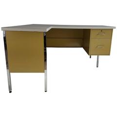 Classic Mid-Century Metal L-Shape Desk Made by Designcraft