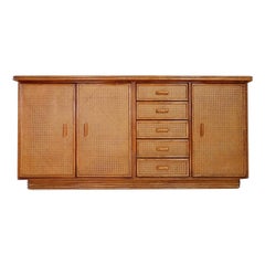 Enfilade en rotin et osier - années 1960