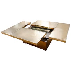Sliding Coffee Table with Hidden Bar - belgo Chrom 1970s