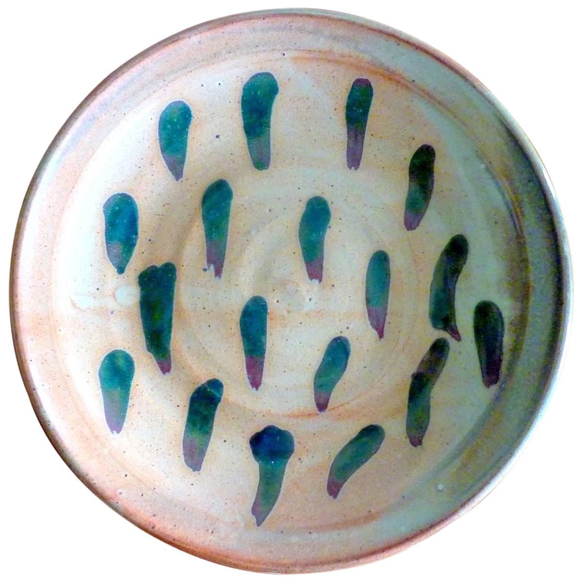 Studio Pottery Charger by Prieto For Sale