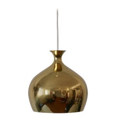 Elegante Messing-Hängeleuchte Löken von Helge Zimdal für Falkenbergs Schweden 1960er Jahre
