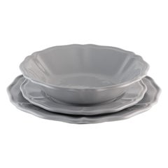 Los platos hondos grises sirven: Sopa, soporte, plato auxiliar para 4. Hecho a mano en Italia 2024