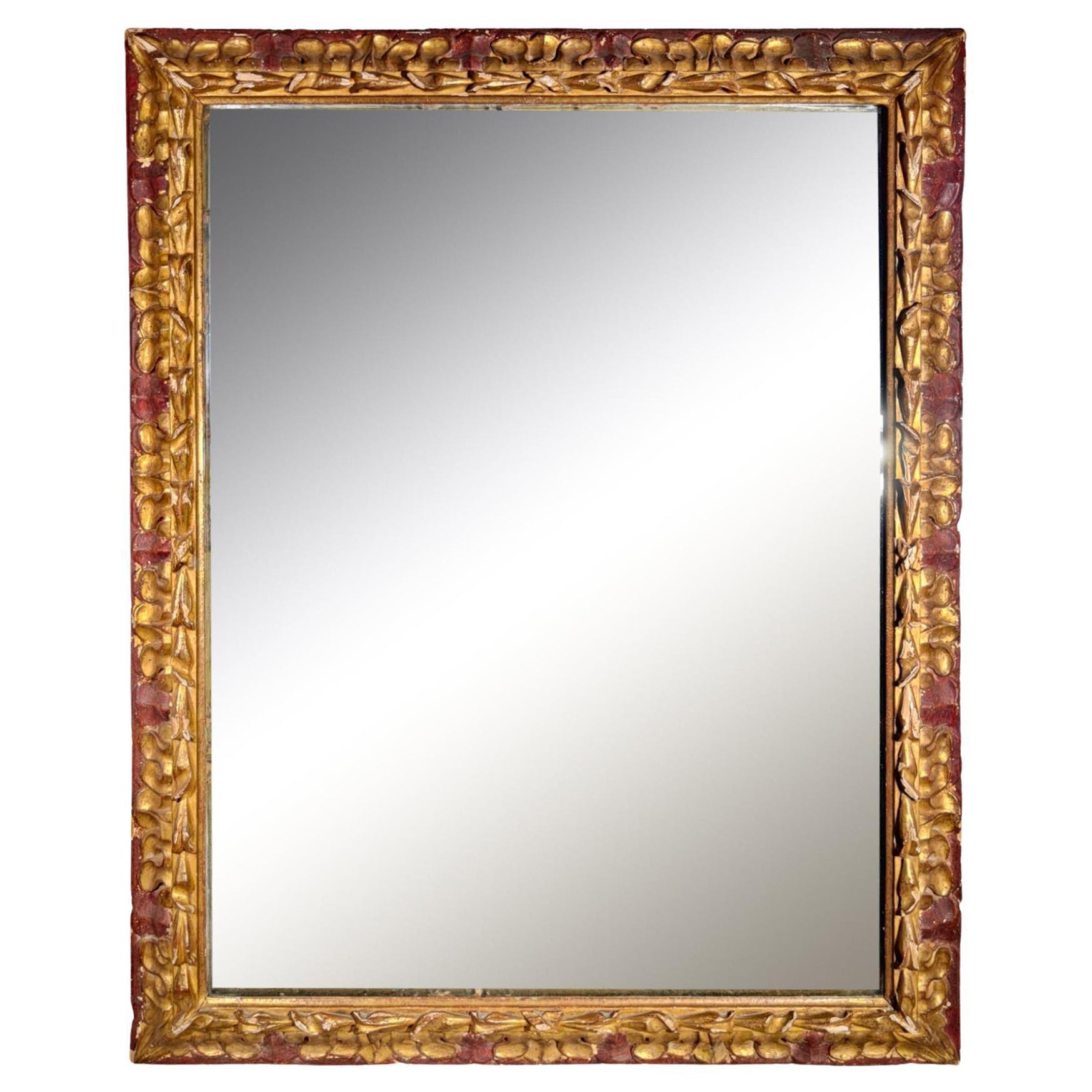 Elegant 18th Century French Mirror – Original Frame and Glass For Sale
