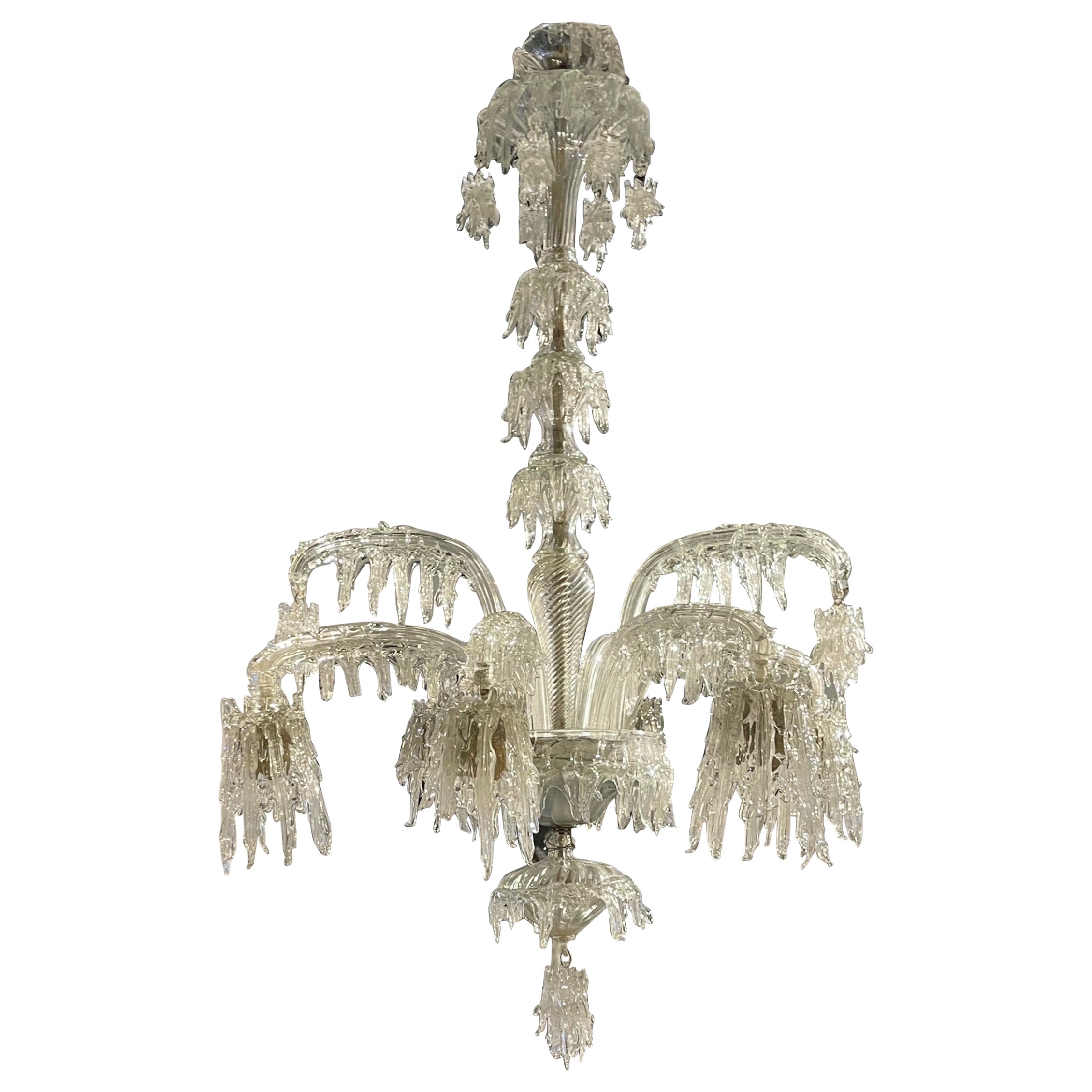 Spettacolare lampadario di Murano "Stalattite" attribuito a Barovier - Italia 1940.