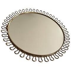 Miroir vintage en laiton de Josef Frank pour Svenskt Tenn, Suède, années 1960