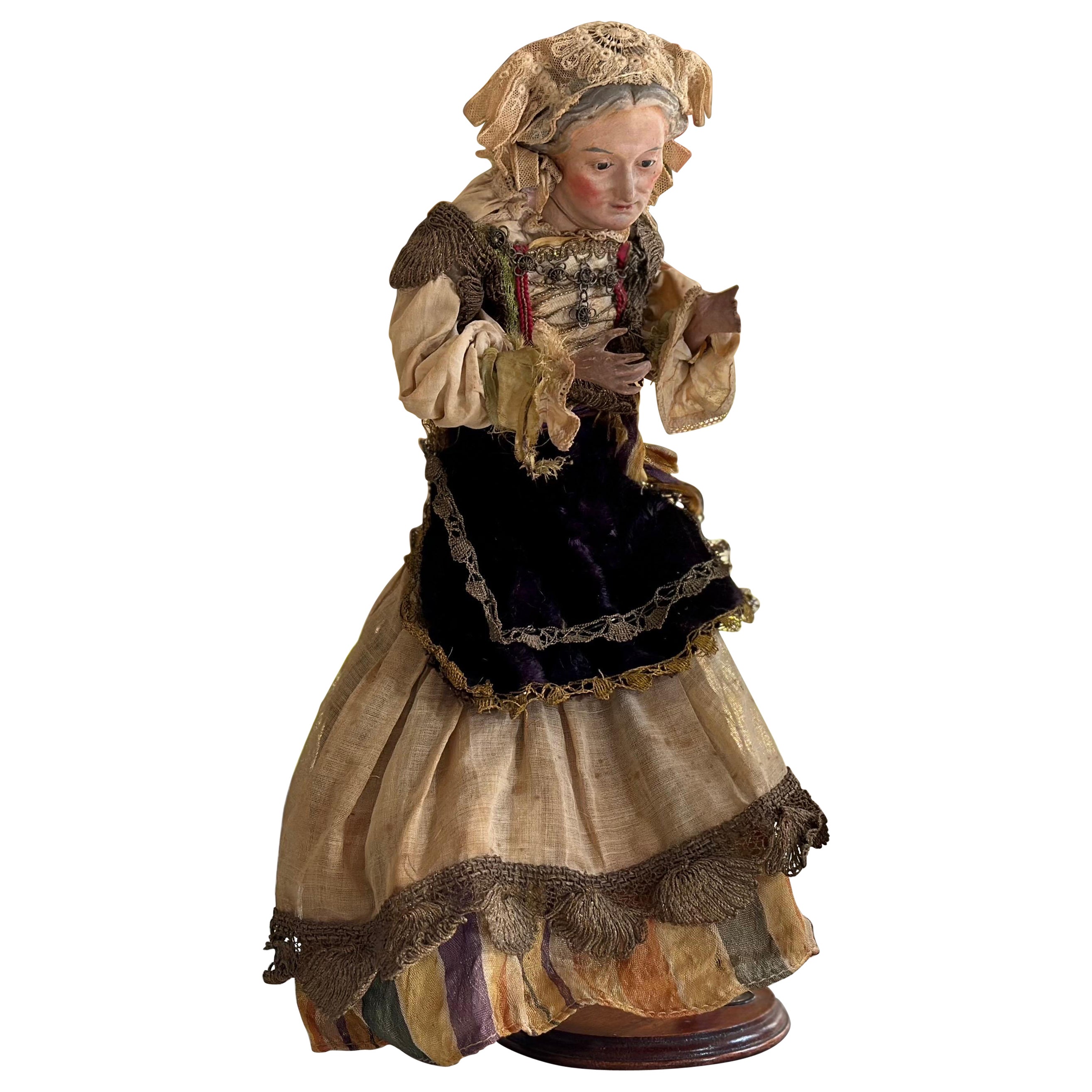 Rare 18th Century Neapolitan Nativity Figure – Woman in Traditional Dress