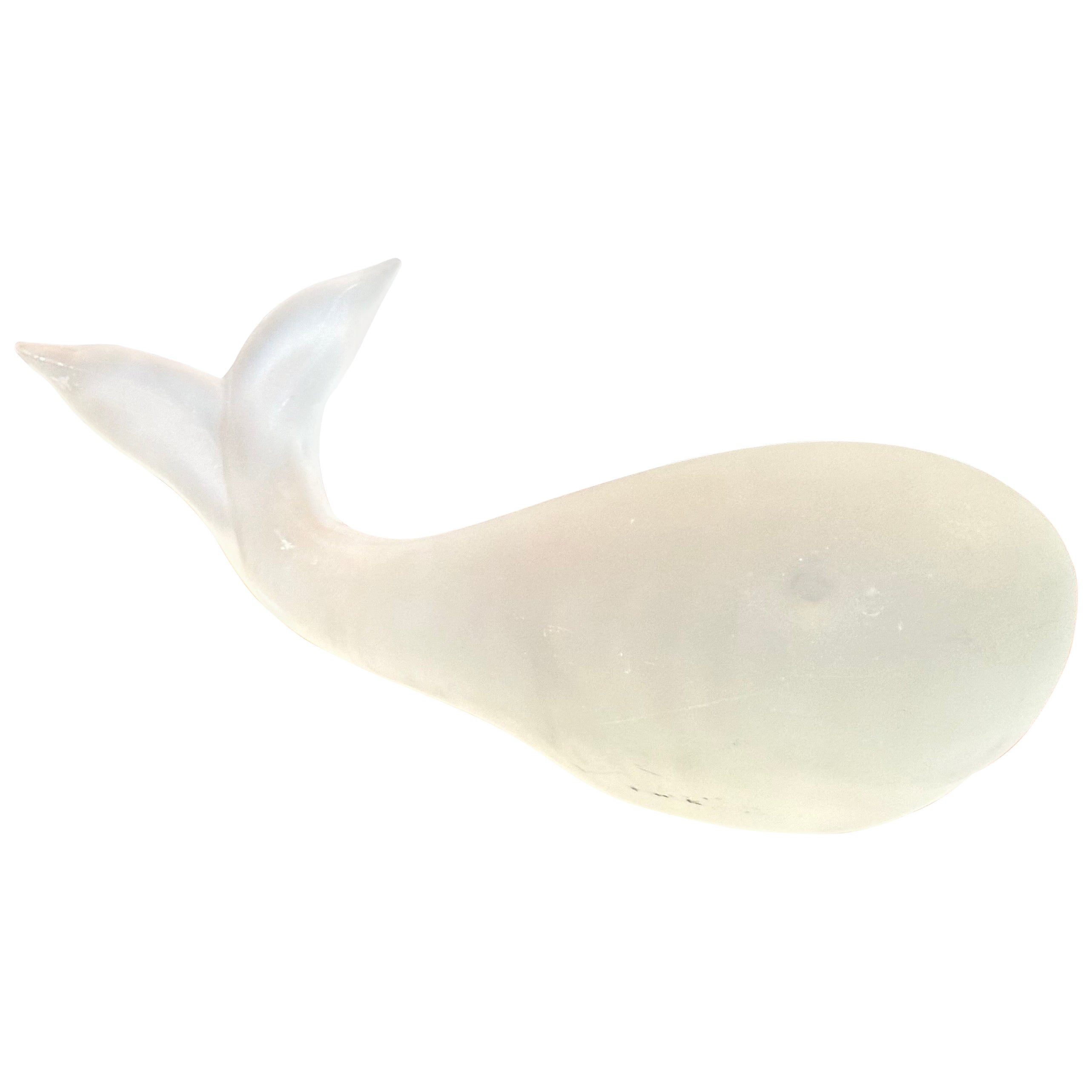 Escultura Ballena de Cristal Esmerilado Estilizado by Cristales de Murano en venta
