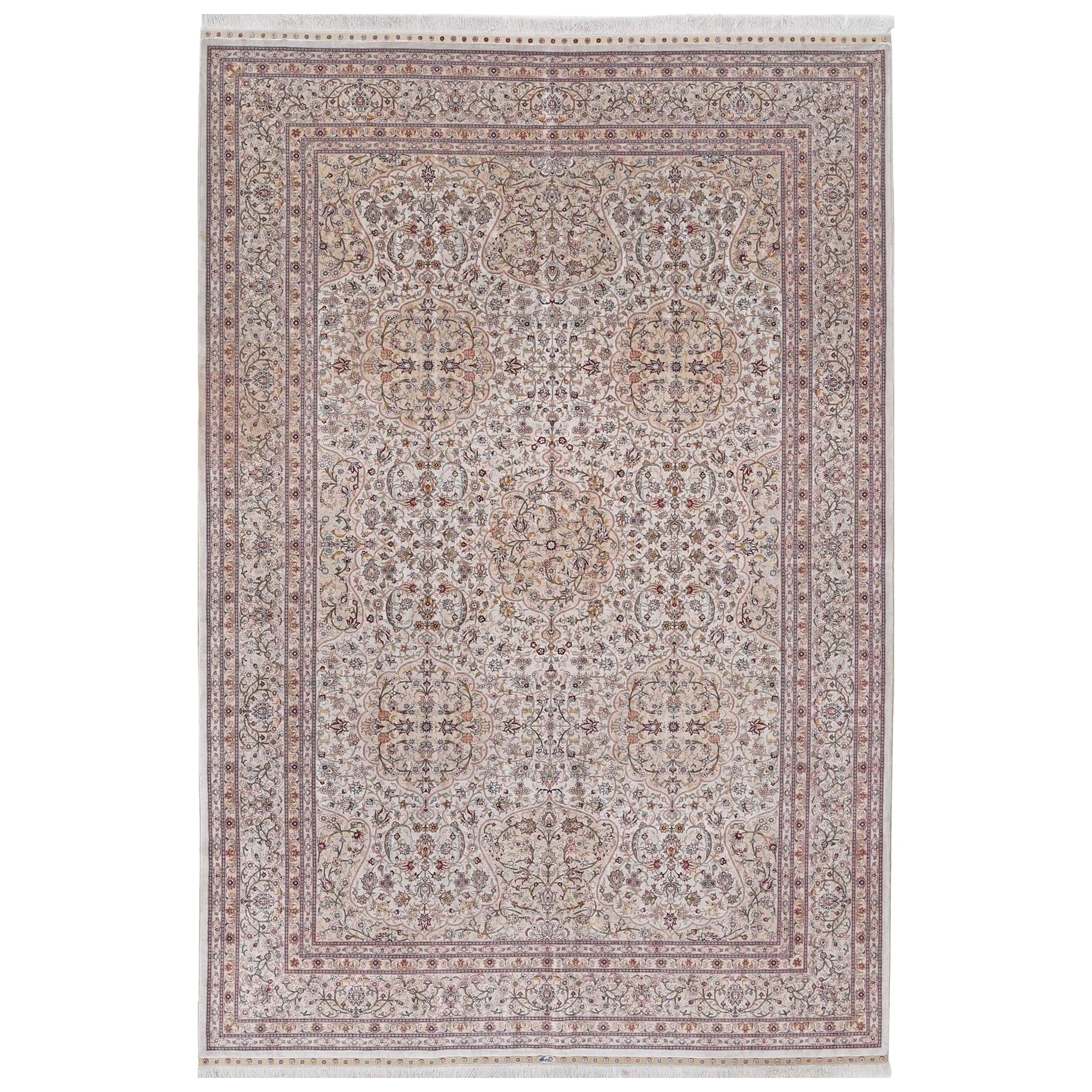 Extremely Fine Sino Hereke Silk Rug