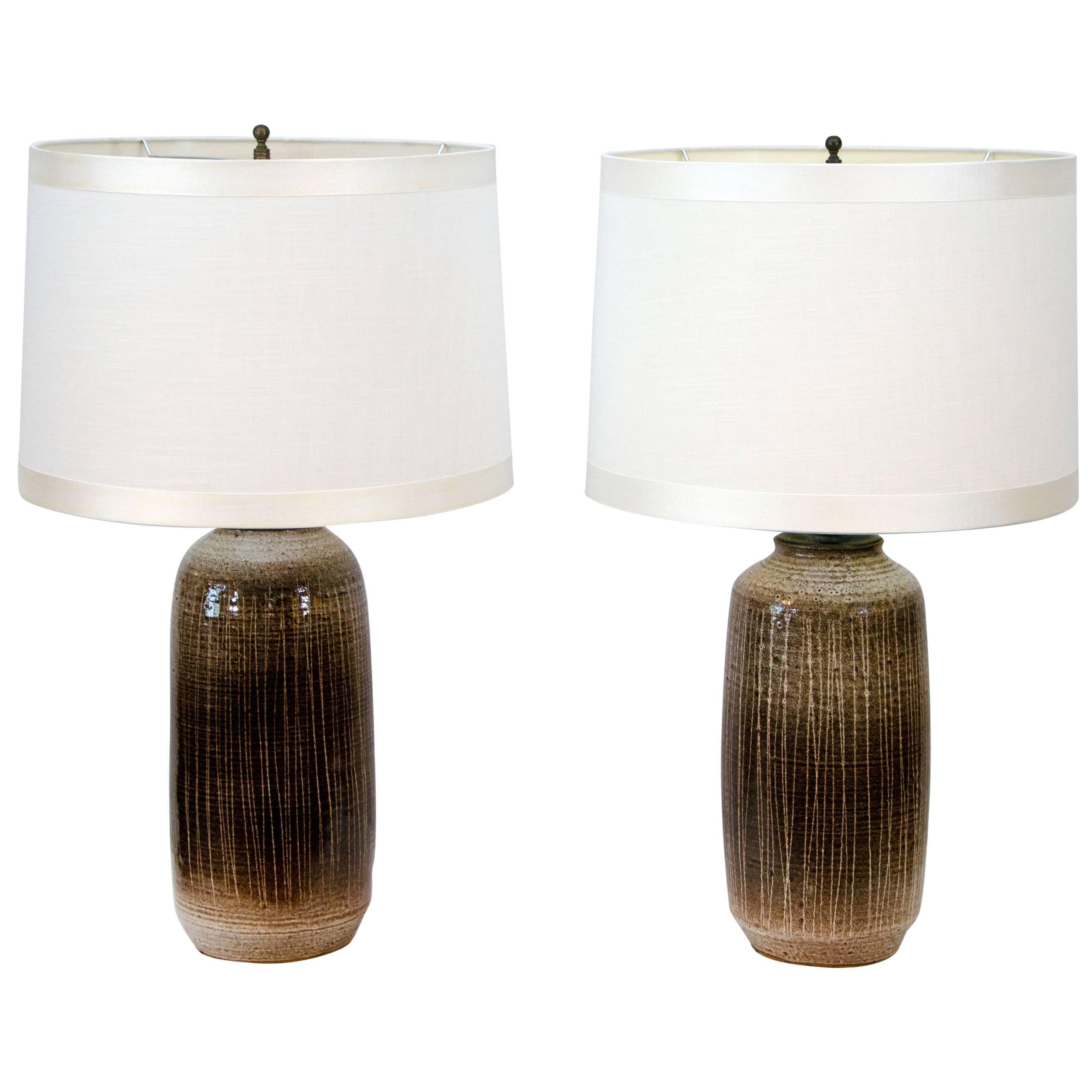 Pair of Ceramic Table Lamps by Antonio Prieto