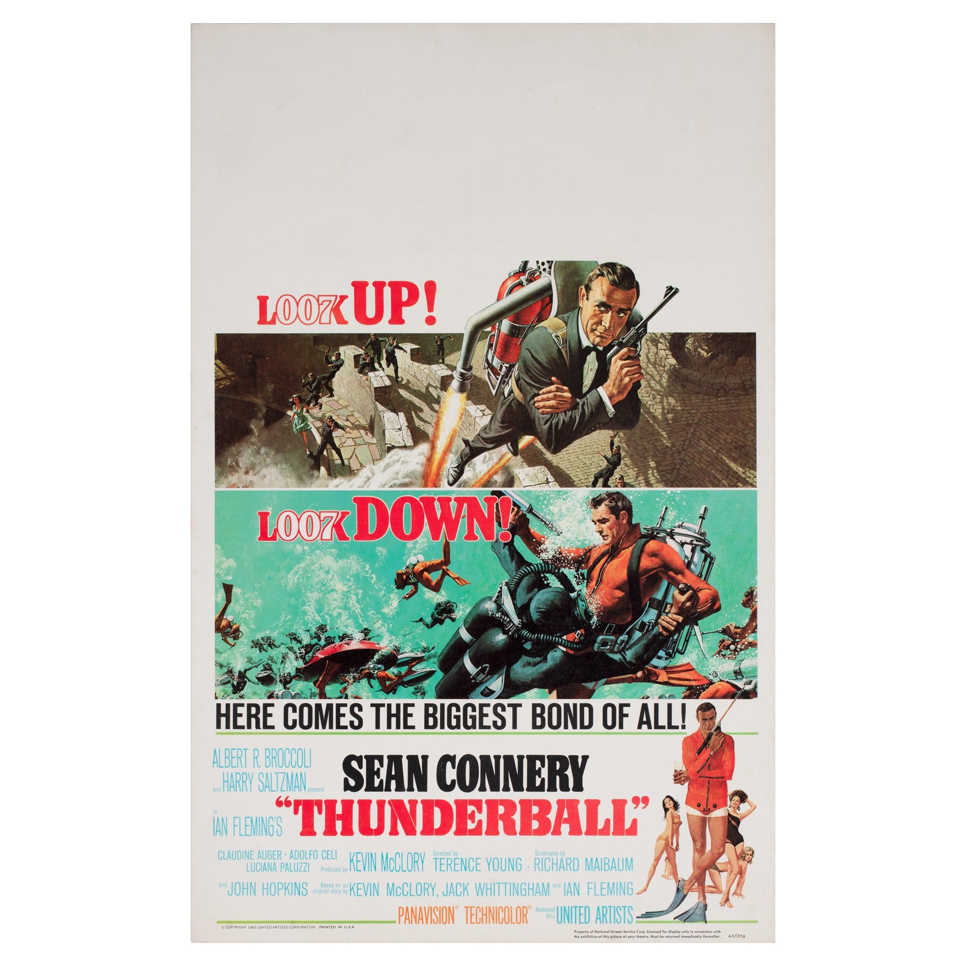 Thunderball 1965 US Window Card Film Poster, Robert McGinnis & Frank McCarthy en venta