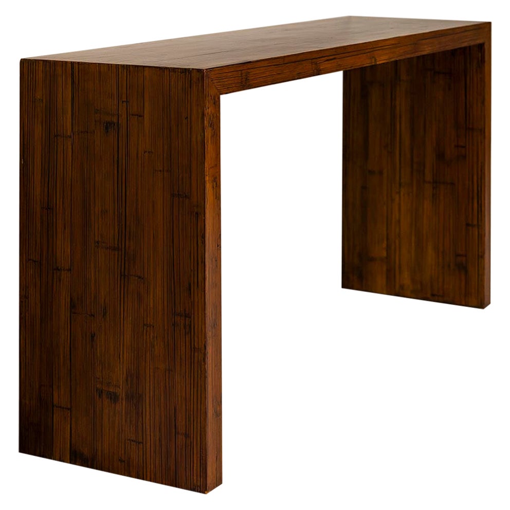 Console Veneered in Dark Stained Bamboo, Belgium 1980s