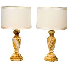 Pair of Mid-Century Onyx Table Lamps
