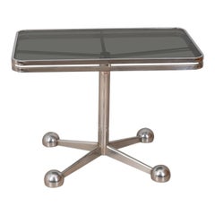 Tavolino carrello vintage anni 70 in metallo cromato design Allegri