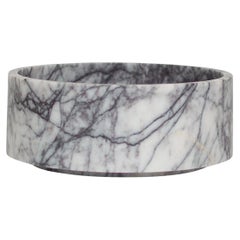 White/Lilac Marble Cylinder Bowl