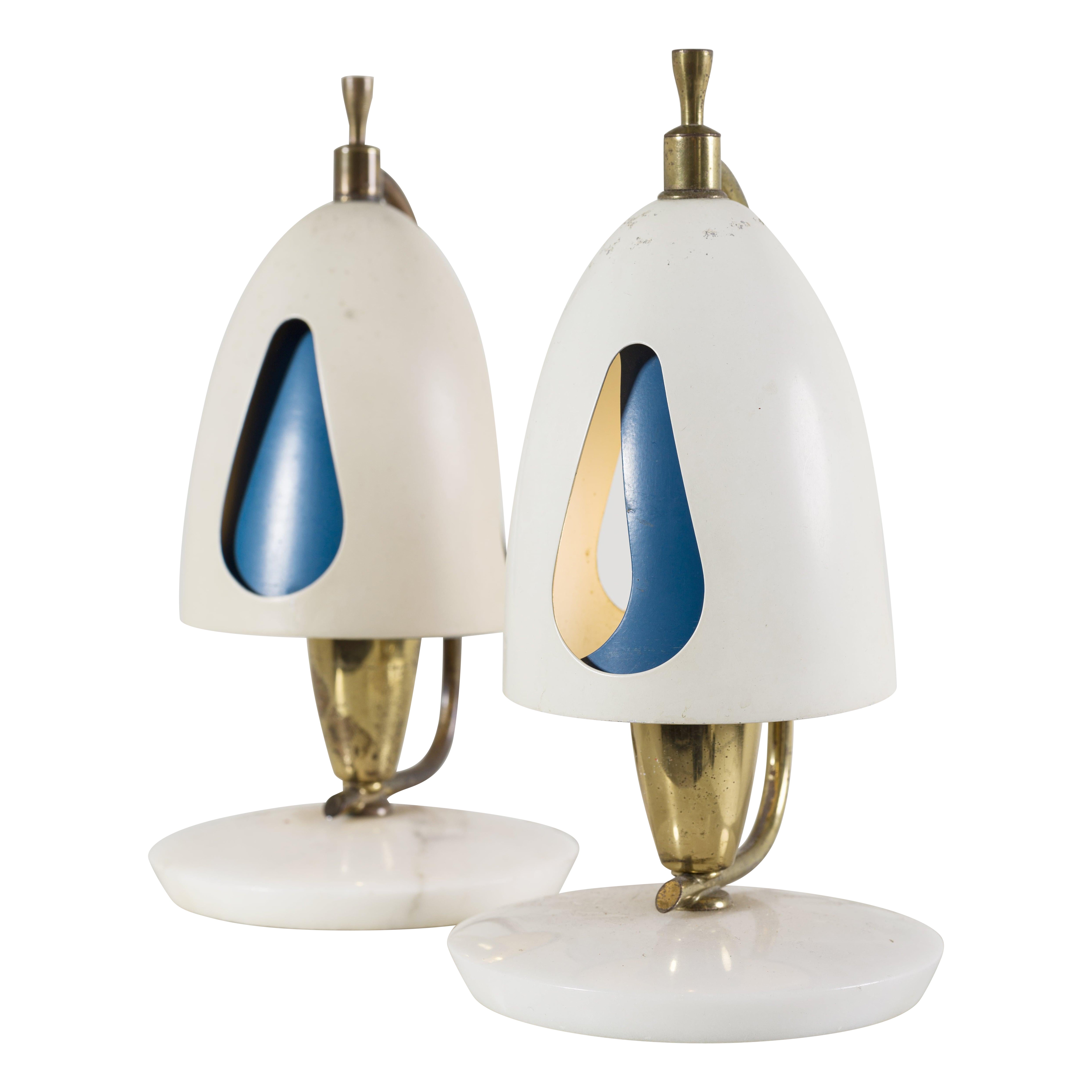 Coppia di lampade da tavolo Angelo Lelii per Arredoluce Italy modello 12398 50's