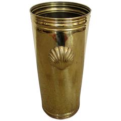 Vintage European Brass Umbrella Stand Used European Brass Umbrella Stand