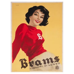 Poster pubblicitario per bevande alcoliche Brams, anni '50 ca.