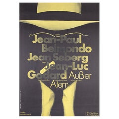 Un Bout de Souffle Poster cinematografico tedesco A1 del 1960, Hans Hillmann