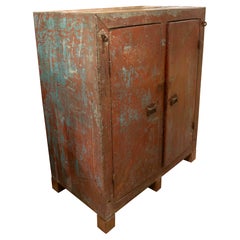 1980s Wooden Doors and Drawers Lined & Metal Deposit Box