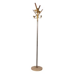 Appendiabiti vintage anni 60 in marmo ottone e legno design Italiano