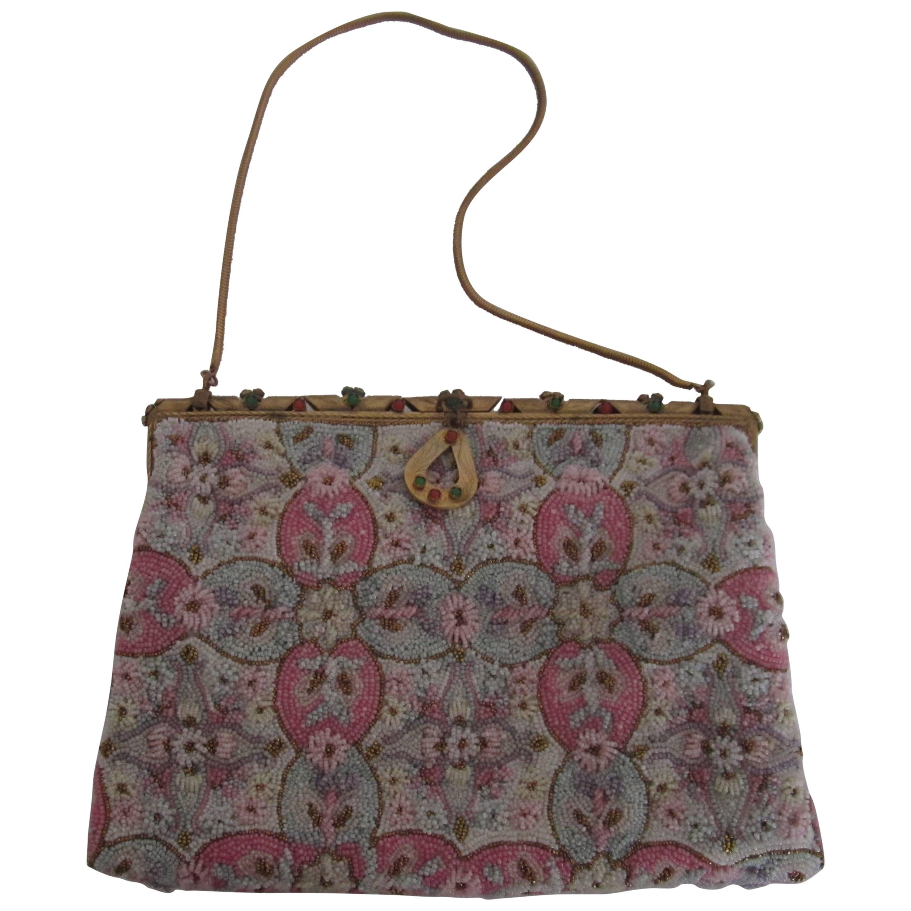 Exquisite Vintage French Beaded Bag from Paris, 1940s