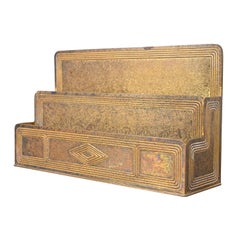 Tiffany Studios New York Graduate Pattern Bronze Doré Briefständer