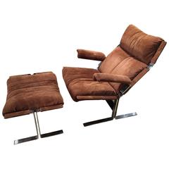 Mid-Century Modern Lounge and Ottoman by Richard Hersberger for Pace