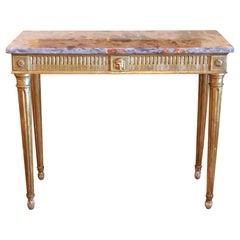 Italienische Konsole mit Schnitzereien und Giltwood aus dem 18.