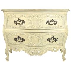 French Baroque Style Painted Bombe Commode