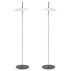 Coppia di lampade da terra Signal in Whiting e Nichel di Souda, realizzate su ordinazione
