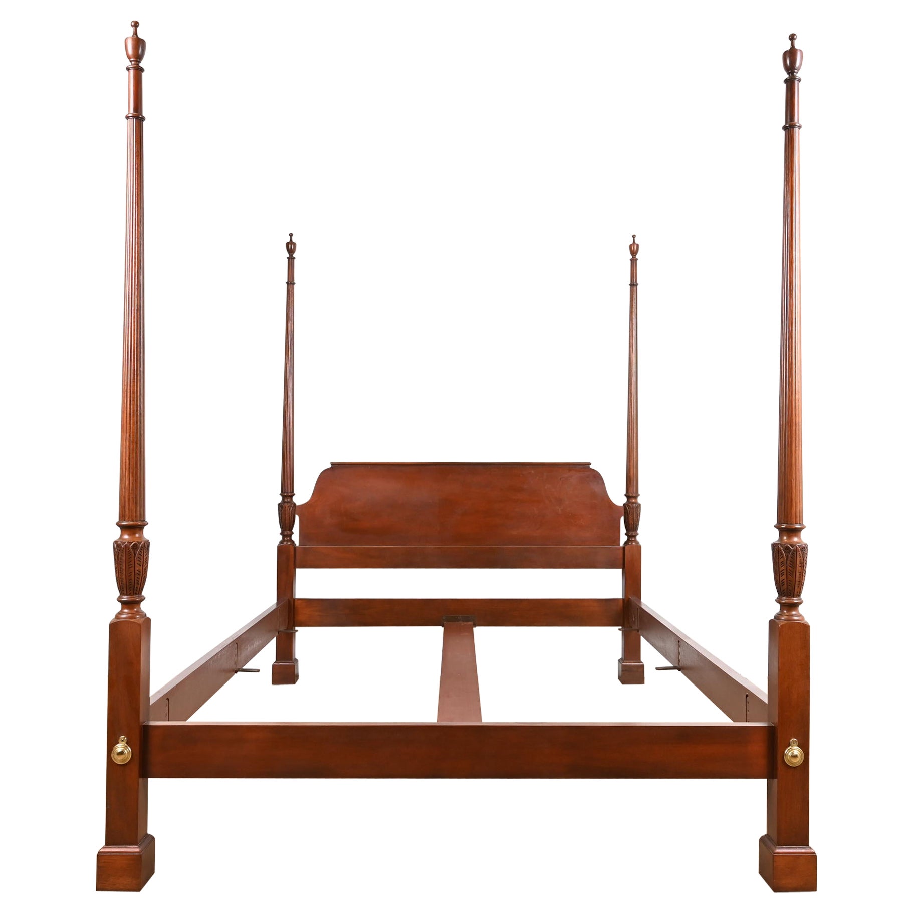 Baker Furniture - Letto a baldacchino georgiano in mogano intagliato di dimensioni reali