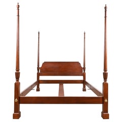 Baker Furniture Georgian Carved Mahogany Queen Size Poster Bed