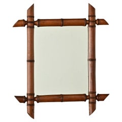 Miroir français en faux bambou