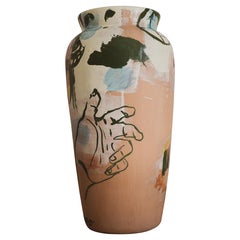 Contemporary Ceramic Colorful Vase Majolica Pottery Handmade Handcrafted Clay