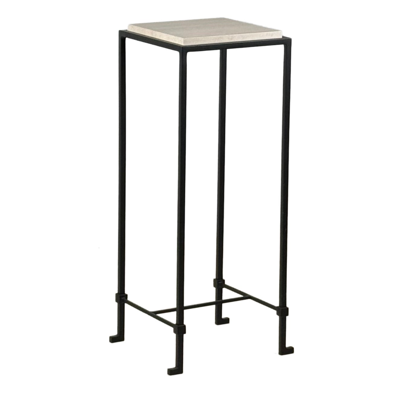 Table d'appoint ou à piédestal en travertin 'Diagramme' par Design Frères en vente