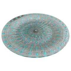 Assiette de présentation en verre d'art fusionné Higgins, États-Unis, vers 1960