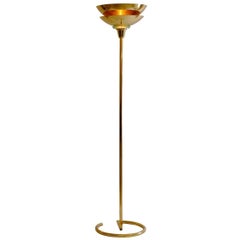 Deutsches Bauhaus, Art-Déco-Stehlampe aus Messing, Neuauflage