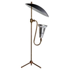 Stilnovo, lampe de bureau, laiton, métal, aluminium, Italie, années 1960