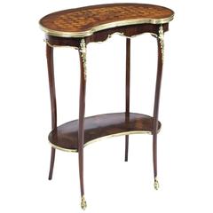 Antique French Rosewood and Parquetry Kidney Table, circa 1900
