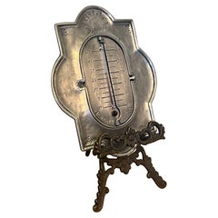 thermomètre mural vintage en étain avec 3 échelles de température différentes
